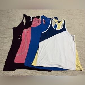 4 Tank Tops Size ** Women’s Large **Brooks/Alo/Bella/Split59 ** GUC